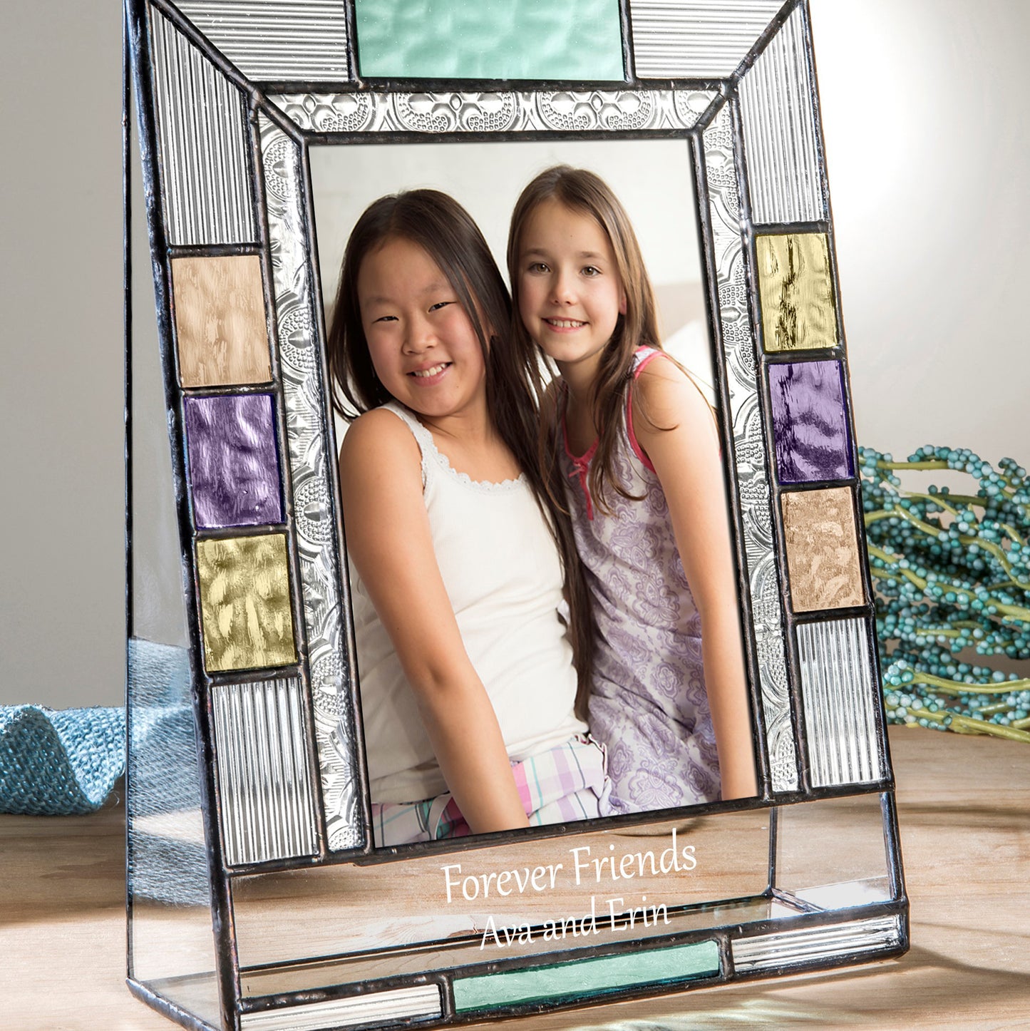Friends Picture Frame Personalized Gift Multiple Sizes Colorful Stained Glass Photo Frame Pic 391 EP587 Series