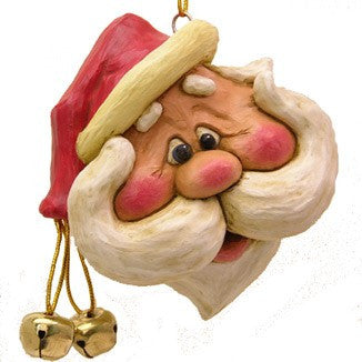 Bac 022 Santa Head Ornament with Handlebar Moustache (Large)