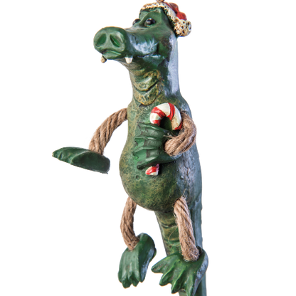 Bac 118 Alligator Ornament with Santa Hat