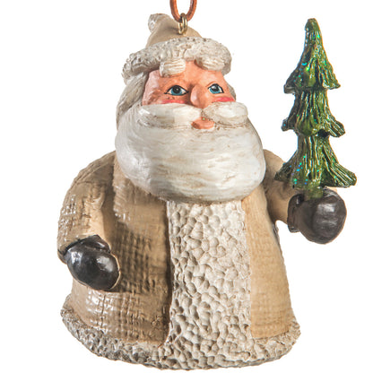 White Northwoods Santa Ornament by Bert Anderson -Bac 213 (Bao 109-W)