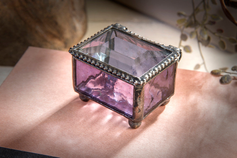 Small Purple Glass Ring Box 325-2