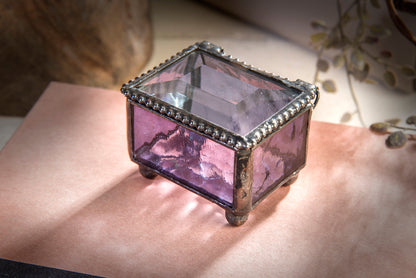 Small Purple Glass Ring Box 325-2