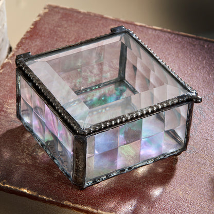 Clear Cube Glass Keepsake Box 333
