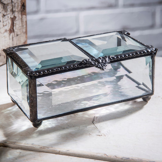 Center Open Crystal Glass Keepsake Box 676