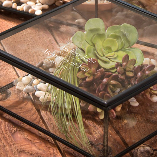 Memorial Keepsake Display Case Personalized by J Devlin Glass Art | Box 747 EB232