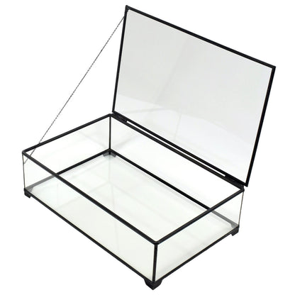 Large Clear Glass Display Case Keepsake Box 748