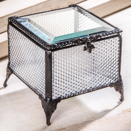 Clear Crystal Glass Keepsake Box 825