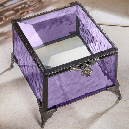 Purple Stained Glass Jewelry Box 836
