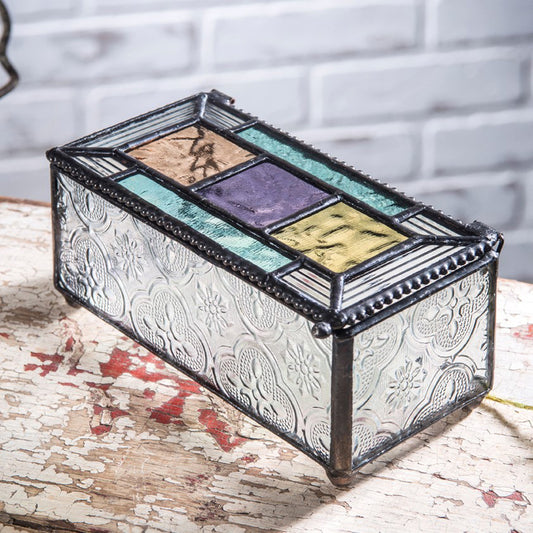 Colorful Stained Glass Keepsake Box 864