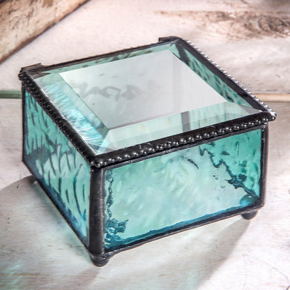 Turquoise Blue Decorative Glass Box 898