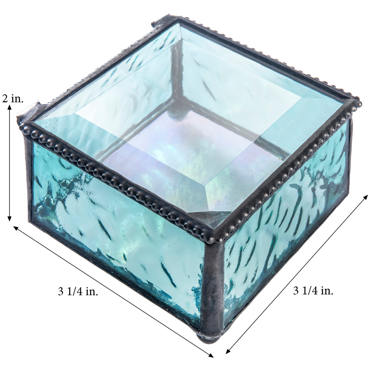 Turquoise Blue Decorative Glass Box 898