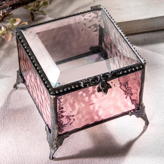 Pink Stained Glass Jewelry Box 903