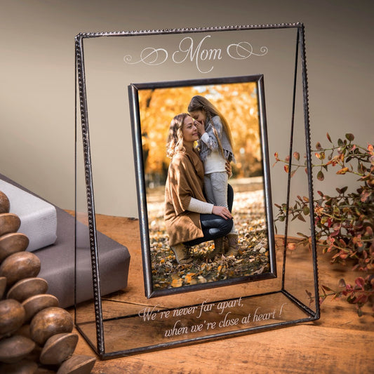 Custom Photo Frame Gift for Mom Personalized Engraved Glass Picture Frame Pic 319 EP507