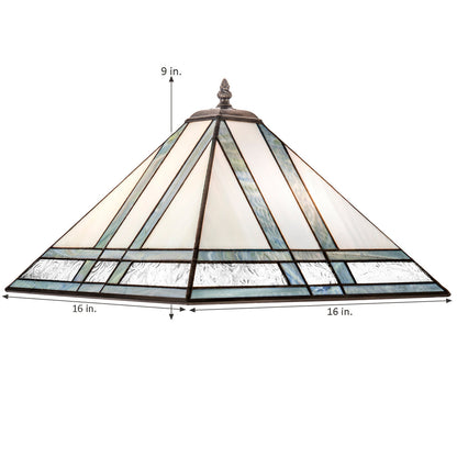 Blue Mission Stained Glass Table Lamp | LAM 370 TB