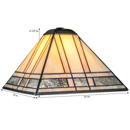 Clear Mission Table Lamp Tiffany Stained Glass | LAM 380-2 TB