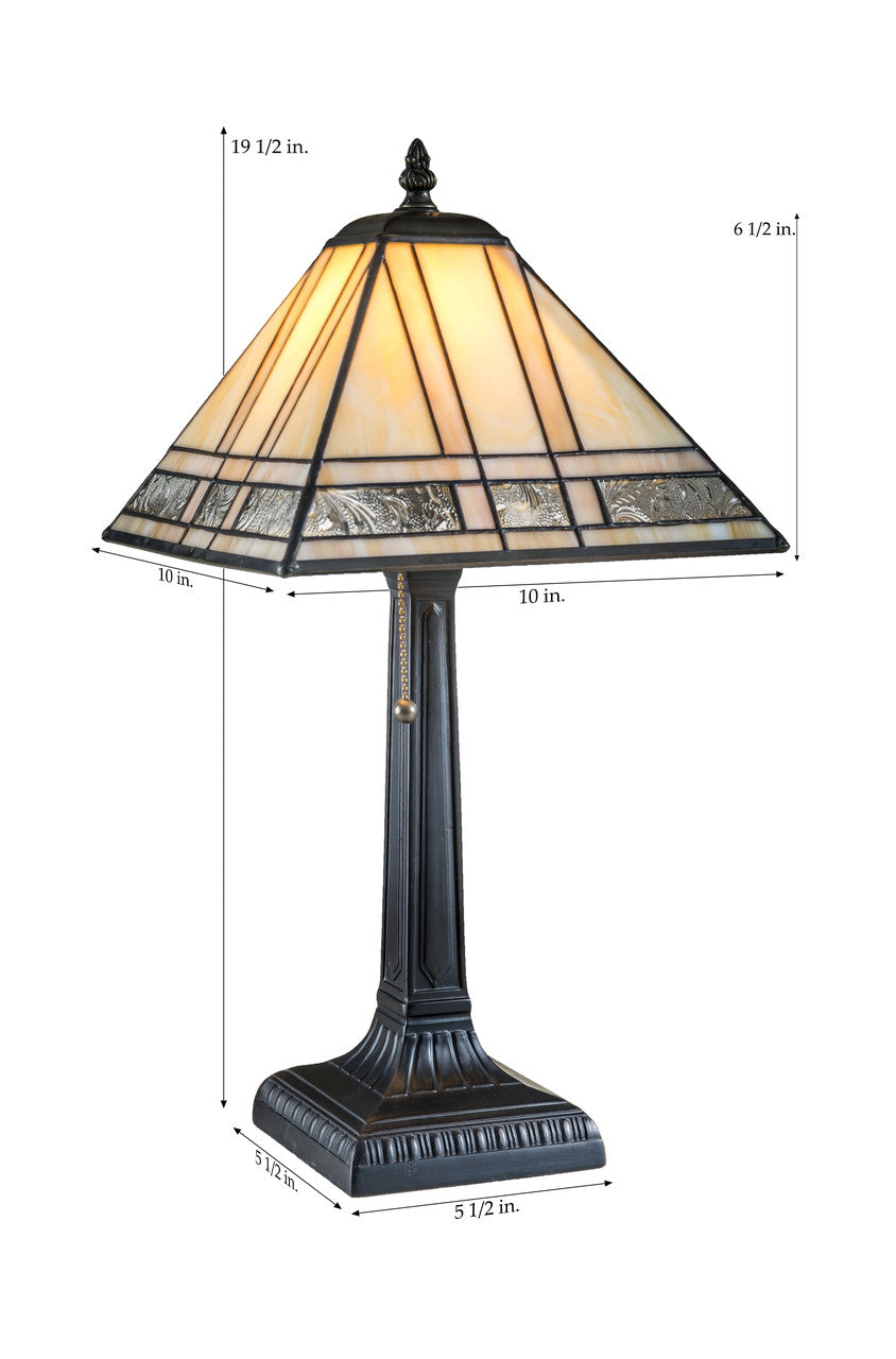 Clear Mission Table Lamp Tiffany Stained Glass | LAM 380-2 TB