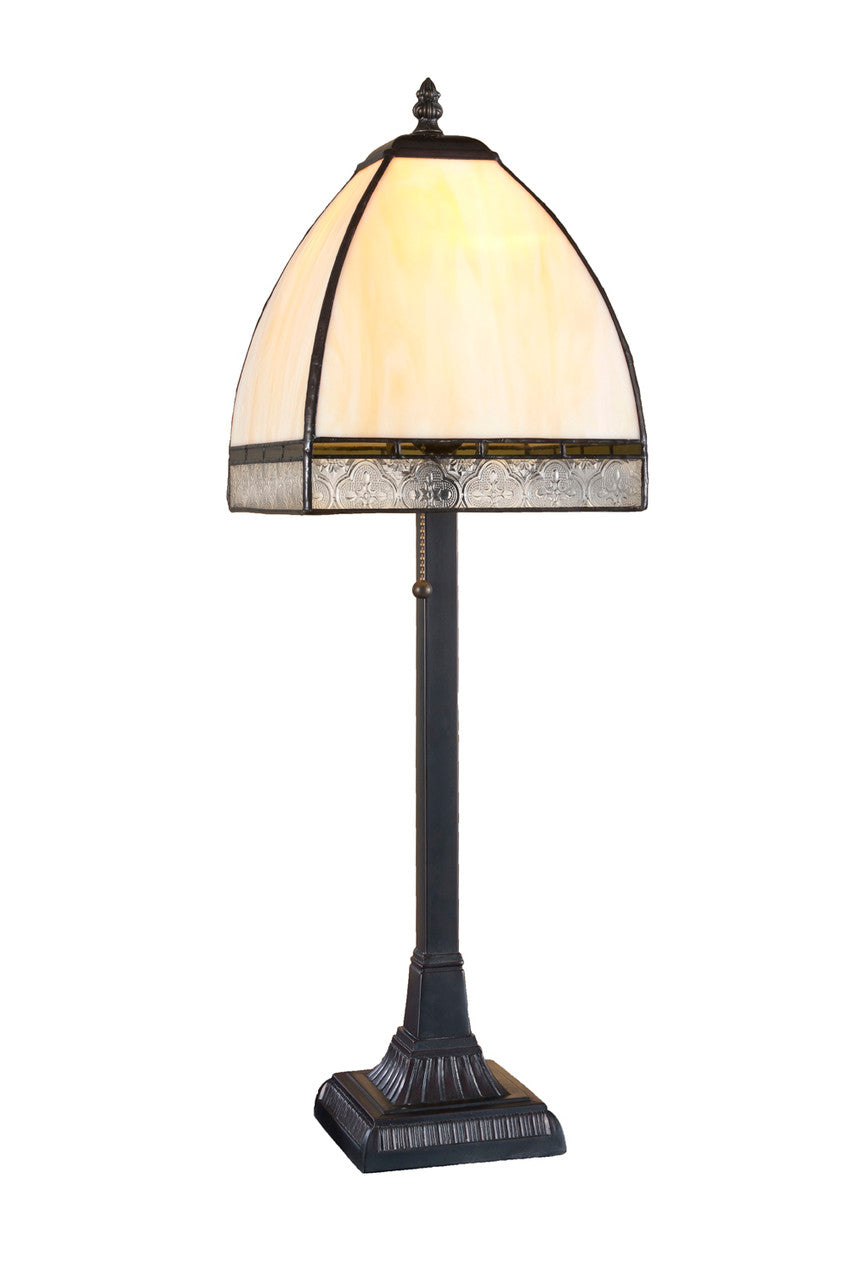Ivory Opalescent Stained Glass Tiffany Table Lamp | LAM 589-5 TB