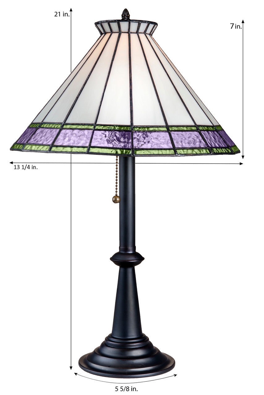 Purple Tiffany Stained Glass Table Lamp |  LAM 654-3 TB
