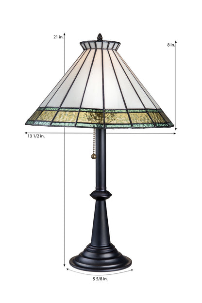 Turquoise Tiffany Stained Glass Table Lamp |LAM 654-2 TB