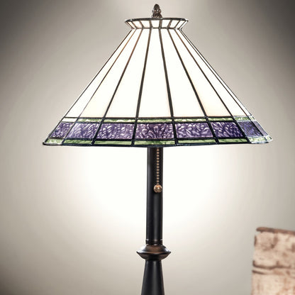 Purple Tiffany Stained Glass Table Lamp |  LAM 654-3 TB