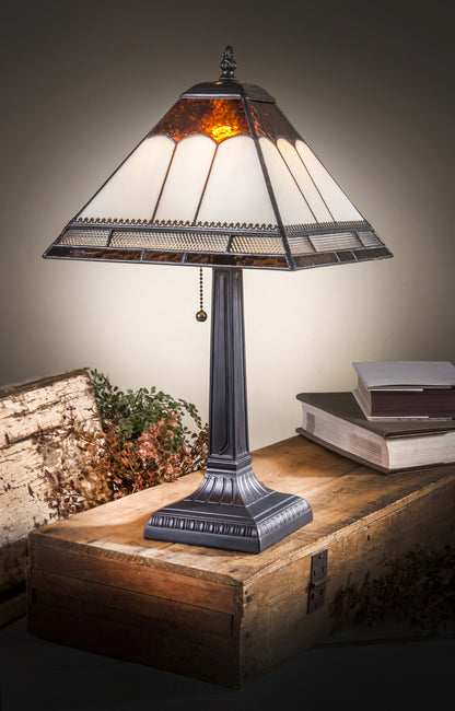 Brown Mission Stained Glass Desk Lamp | LAM 684 TB
