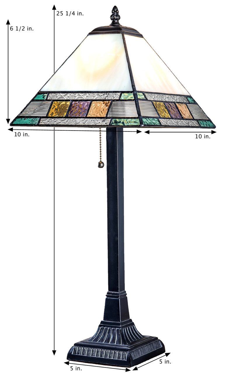 Pastel Mission Styled Tiffany Stained Glass Lamp | LAM 691 TB