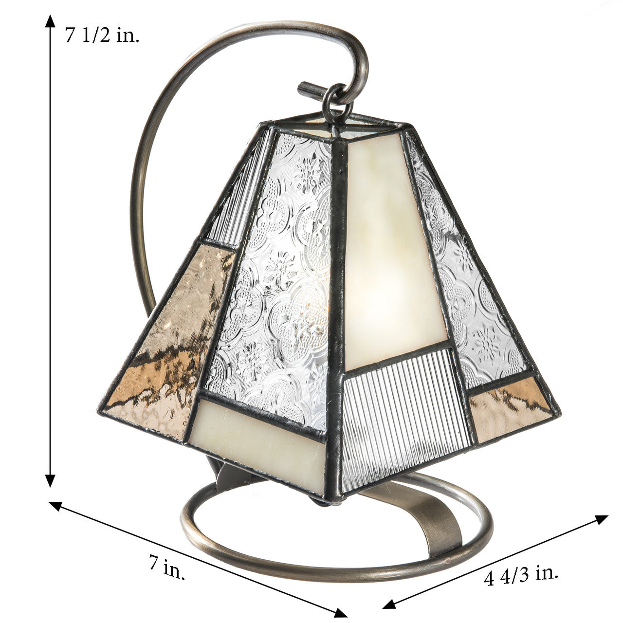 Peach Stained Glass Accent Lamp or Night Light | LAM 710-3