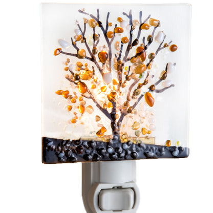 Stained Glass Fused Tree Night Light Brown | NTL 159-1
