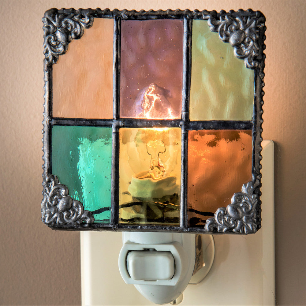 Colorful Stained Glass Night Light for the Bathroom - J Devlin