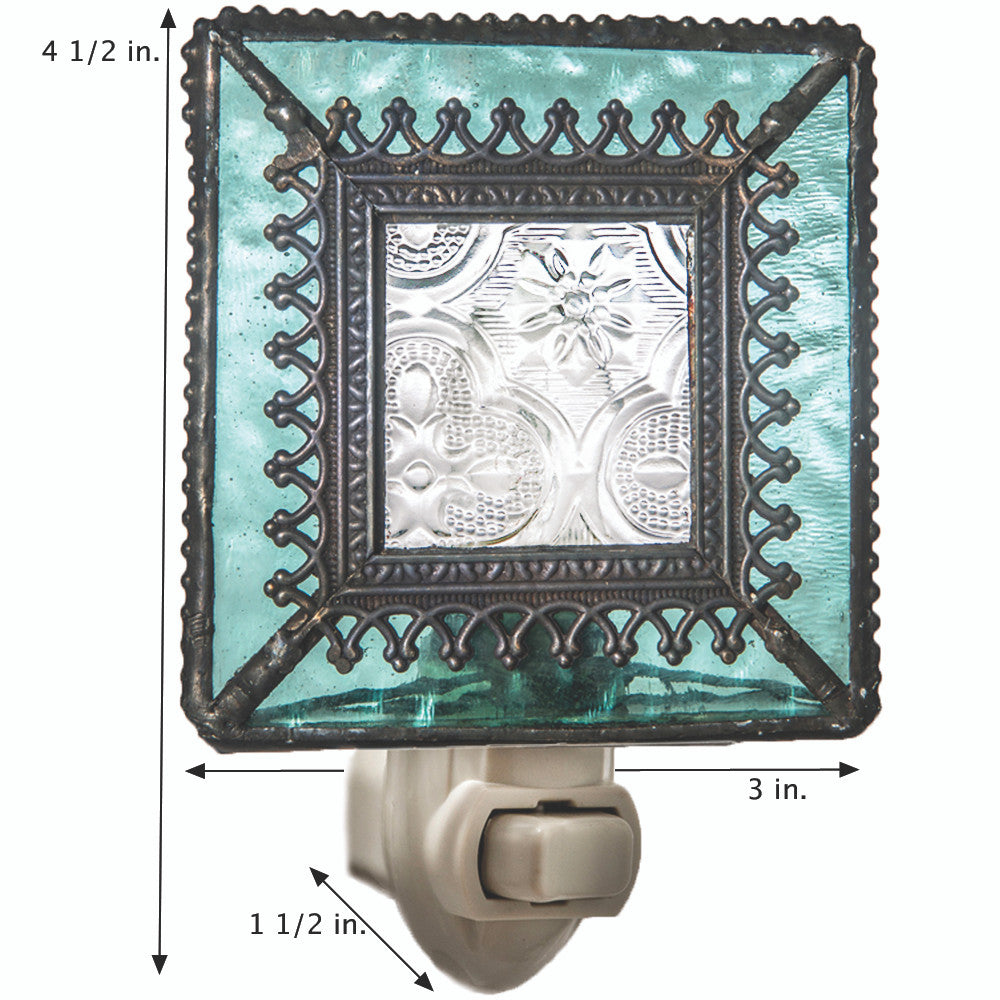 Turquoise Blue Stained Glass Night Light | NTL 166