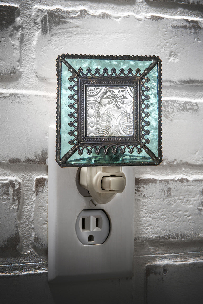 Turquoise Blue Stained Glass Night Light | NTL 166