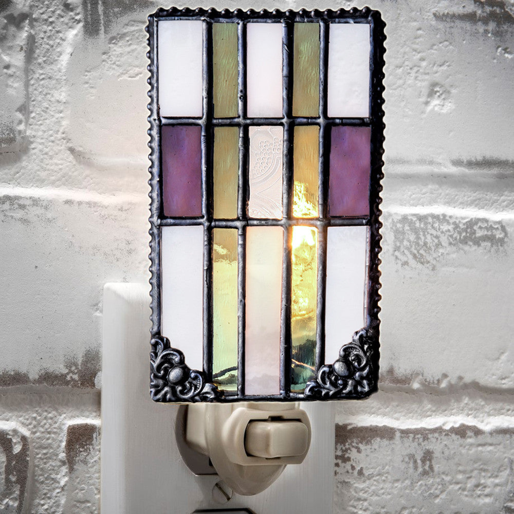 Plug In Night Light - On Off Switch - Mission Style by J Devlin Glass Art