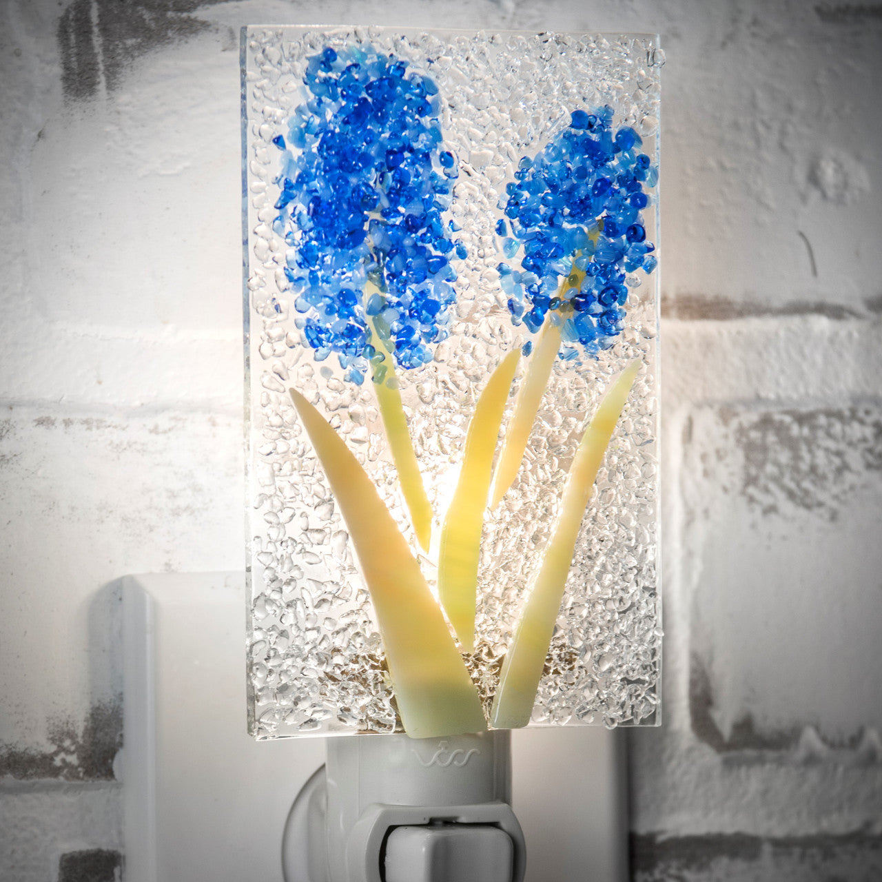 Blue Fused Glass Flower Night Light | NTL 209-2