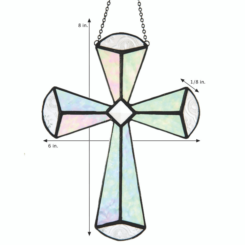 Cross Ornament Suncatcher by J Devlin Glass Art | ORN180