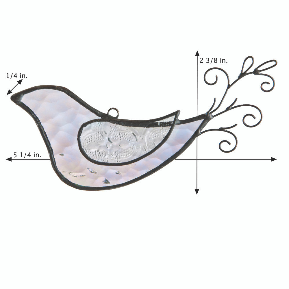 Clear Stained Glass Bird Ornament | ORN 223-1