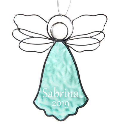 Personalized Angel Ornament Turquoise Blue by J Devlin | Orn 303-2 EO120