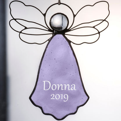 Personalized Angel Ornament Purple  by J Devlin | Orn 303-3 EO120