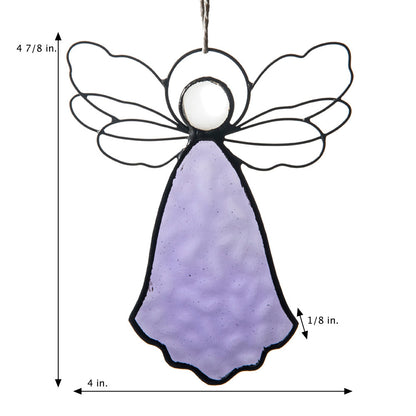 Purple Stained Glass Angel Ornament Window | Orn 303-3