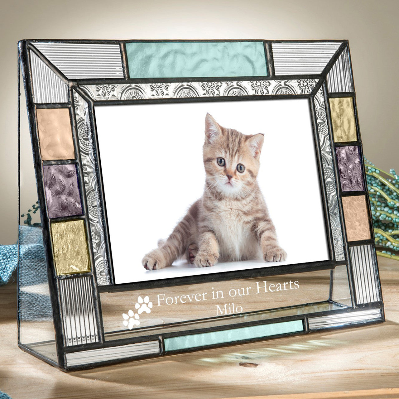 Cat Memory Picture Frame Cat Picture Frame Personalized Pet Memorial by J Devlin Pic 391 EP599 ...