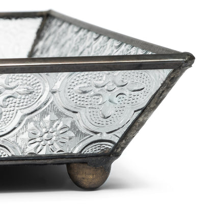 Vintage Clear Glass Tray for Vanity | Tra 106-1