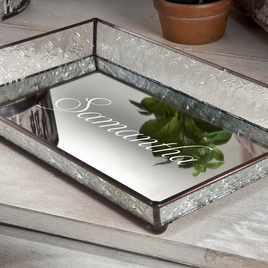 Clear Vintage Personalized Glass Tray | Tra 106-1 ET209