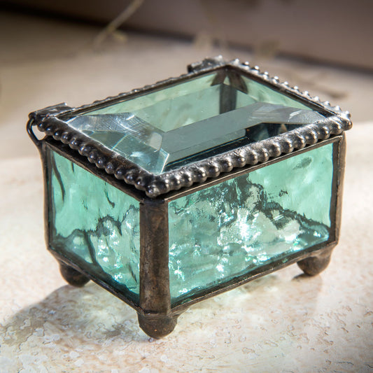 Small Turquoise Glass Ring Box 325-3