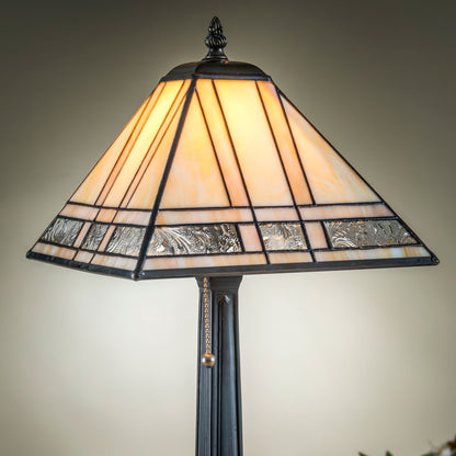 Clear Mission Table Lamp Tiffany Stained Glass | LAM 380-2 TB